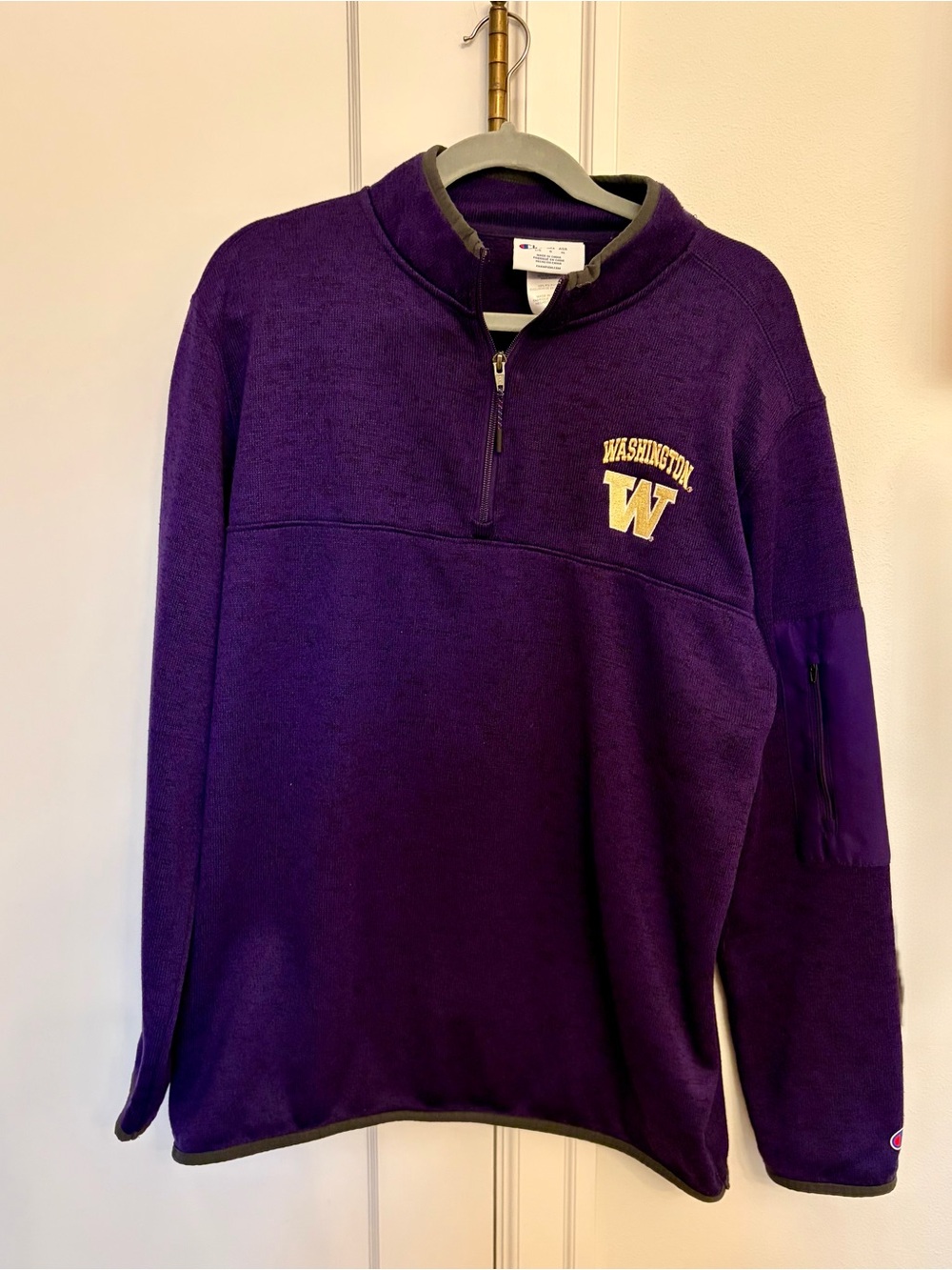 Champion Purple Washington 'W' Quarter-Zip Pullover